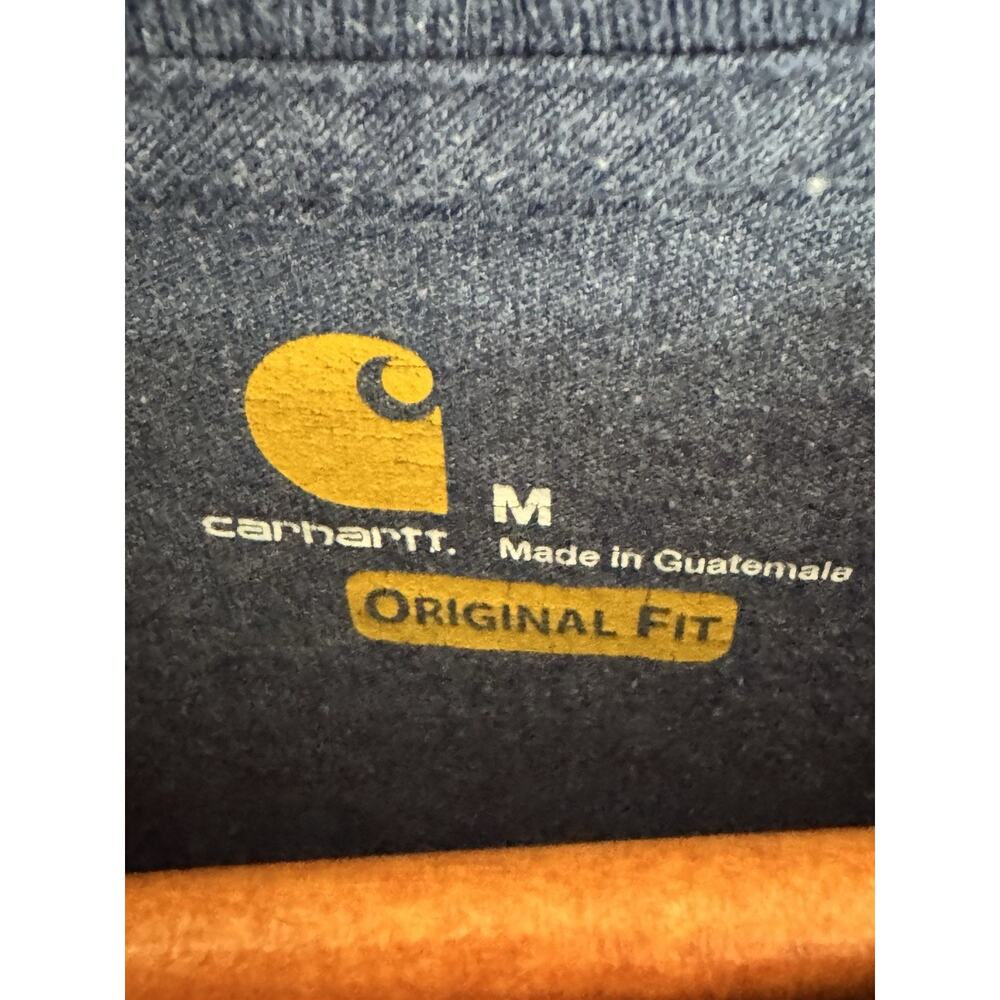Carhartt Original Fit Medium Mens Heather Blue Pocket Work T-Shirt Utility - Picture 2 of 3
